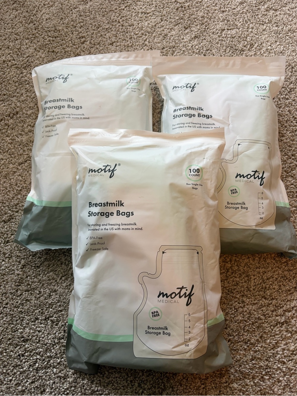 motif Medical Breastmilk Storage Bags - White